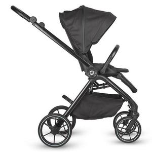 Carucior modular 2 in 1 Coccolle Serry Jet Black, Suport de picioare reglabil, Suspensie, Huse pentru picioare, Geanta, Adaptoare, Bara de protectie si maner din piele ecologica, Greutate admisa 22 kg imagine