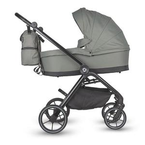 Carucior modular 2 in 1 Coccolle Serry Moss Green, Suport de picioare reglabil, Suspensie, Huse pentru picioare, Geanta, Adaptoare, Bara de protectie si maner din piele ecologica, Greutate admisa 22 kg imagine