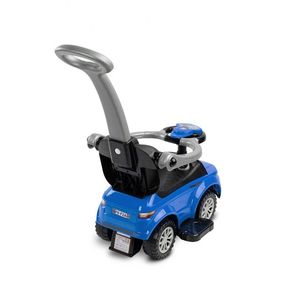 Masinuta Ride On fara pedale 3in1 Toyz Sport Car Blue cu maner parental, Bara de protectie detasabila, Volan cu sunete si lumini, Spatiu de depozitare, Sistem antirasturnare, Spatar inalt, Siport picioare, Recomandata de la 12 luni imagine