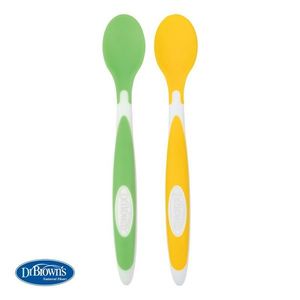 Set 2 lingurite Dr.Brown Soft Tip cu varf moale , Fara BPA, Sigure pentru gingiile bebelusilor, Potrivit pentru sterilizare si curatare imagine
