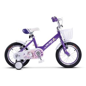 Bicicleta pentru copii 2-4 ani Velors V1202A Mov, Roti 12 Inch, Frane fataspate V-Brake, Roti ajutatoare imagine