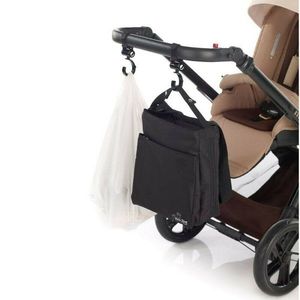 Set 2 carlige auto pentru carucior, Jane, Fixare pe cadru, multifunctionale, Negru imagine
