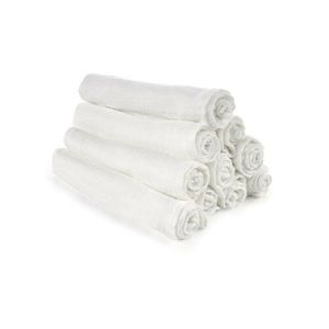 Set 6 scutece, Jane, Din muselina de bambus, Hipoalergenice, 35 x 35 cm, White imagine