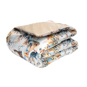 Paturica din catifea neteda si bumbac, 100 x 75 cm, Little Amy, Vulpea Bej imagine