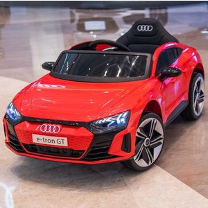 Masinuta electrica pentru copii Audi e-Tron GT Red cu licenta, radiocomanda 2.4G, roti EVA, doua motoare, acumulator 12V, faruri si stopuri LED, acumulator 12V4, 5Ah, doua motoare, oglinzi retrovizoare, unitate audio cu muzica imagine