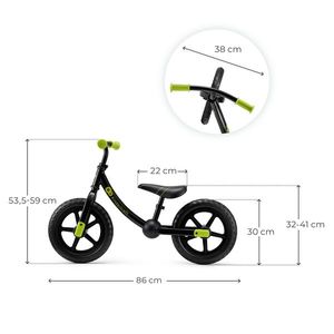 Bicicleta pentru copii copii Kinderkraft 2Way Next Offroad Black, scaun reglabil de la 32-41 cm, roti spuma EVA, ghidon reglabil, pentru copii de la 2 ani pana la 35 kg, unghi de viraj limitat imagine