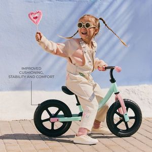 Bicicleta pentru copii copii Kinderkraft 2Way Next Offroad Candy Mint, scaun reglabil de la 32-41 cm, roti spuma EVA, ghidon reglabil, pentru copii de la 2 ani pana la 35 kg, unghi de viraj limitat imagine