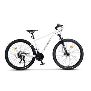Bicicleta MTB-HT Carpat Pro Teen C27472A Albgri, roti 27, 5 inch, cadru aluminiu, 21 viteze, echipare Shimano, frane disc mecanice, cabluri integrate imagine