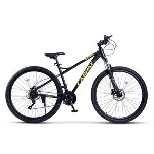 Bicicleta MTB Ride Carpat C29303H NegruGalben, roti 29 inch, echipare Shimano, manete secventiale, frane hidraulice, cabluri integrate, 21 viteze imagine