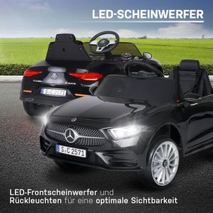 Masinuta electrica cu telecomanda 12V si scaun din piele Mercedes CLS350 Black imagine