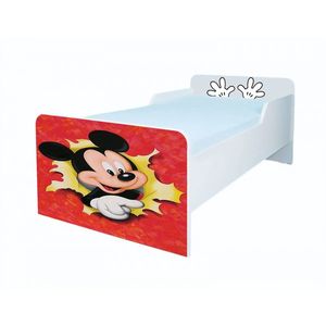 Pat pentru copii Mickey Mouse cu saltea, 2-12 ani, 160x80 cm imagine