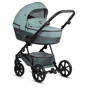 Carucior 2 in 1 Tutis Viva 5+ Turquoise 063 din piele ecologica, sezut reversibil, spatar reglabil, roti cu blocare, bara detasabila, accesorii incluse imagine