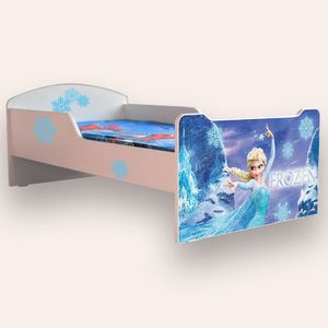 Pat pentru copii Frozen cu saltea, 2-12 ani, 160x80 cm imagine