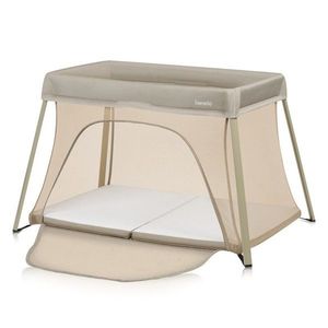 Patut multifunctional Lionelo Alice Bej 3 in 1 pliabil, 0 luni+, 2 trepte de inaltime pentru saltea, material rezistent Oxford 300D, cu iesire laterala, geanta de transport, pana 15 kg, 104x70x74 cm imagine