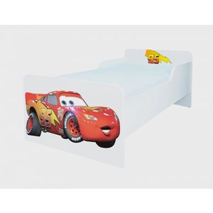 Pat pentru copii Fulger Mcqueen cu saltea, 2-12 ani, 160x80 cm imagine