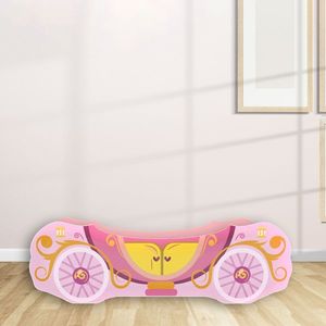 Pat pentru copii Trasura Cenusareasa Roz, 2-8 ani, 140x70 cm imagine