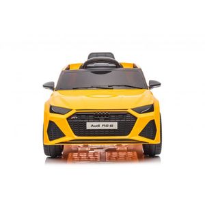 Masinuta electrica pentru copii Audi RS6 Yellow cu roti EVA 70W, telecomanda, pornire la buton, roti Eva si scaun piele imagine