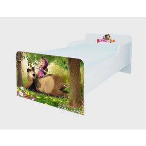 Pat pentru copii Masha si ursul, 2-12 ani, 160x80 cm imagine