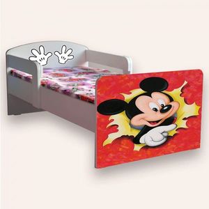 Pat pentru copii Mickey Mouse cu manere, 2-12 ani, 160x80 cm imagine