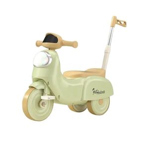 Motocicleta cu pedale pentru copii Nichiduta 3in1 Fast Green cu maner parental de impingere detasabil, far cu lumina LED, muzica, structura stabila, sistem antirasturnare, roti rezistente, unghi de viraj limitat imagine