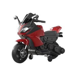 Motocicleta electrica pentru copii Nichiduta Thunder paint Metallic Red cu roti ajutatoare, scaun din piele ecologica, motor 35w, acumulator 6V4Ah, lumini LED, oglinzi retrovizoare, roti din plastic rezistent, muzica imagine