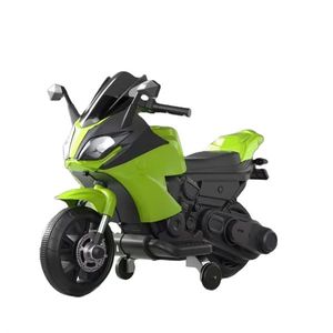 Motocicleta electrica pentru copii Nichiduta Thunder Green cu 2 motoare x 38w, roti ajutatoare, scaun din piele ecologica, ,acumulator 6V4Ah, oglinzi retrovizoare, roti din plastic rezistent imagine