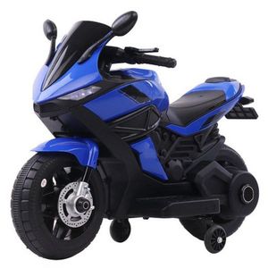 Motocicleta electrica pentru copii Nichiduta Storm Blue cu 2 motoare x 38w, scaun confortabil din piele ecologica, roti ajutatoare, oglinzi retrovizoare, lumini LED, muzica, pornire la buton, suport picioare, manere ergonomice imagine