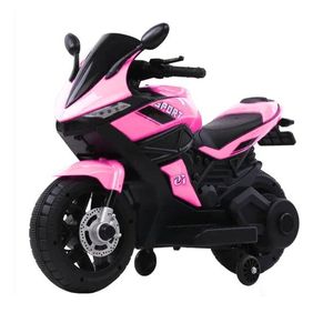 Motocicleta electrica pentru copii Nichiduta Storm Pink cu 2 motoare x 38w, scaun confortabil din piele ecologica, roti ajutatoare, oglinzi retrovizoare, lumini LED, muzica, pornire la buton, suport picioare, manere ergonomice imagine