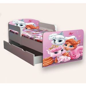 Pat pentru copii Palace Pets cu manere si sertar, 2-12 ani, 160x80 cm imagine