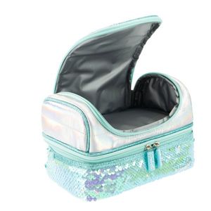 Cutie termica matlasata cu paiete reversibile si interior impermeabil Lunch box Girabrilla Tiffany imagine