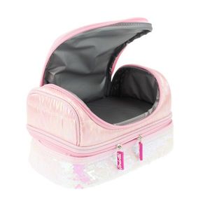 Cutie termica matlasata cu paiete reversibile si interior impermeabil Lunch box Girabrilla White imagine