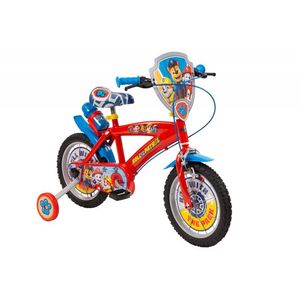 Bicicleta copii Toimsa Paw Patrol Boy Red 14 inch, cu roti ajutatoare si sticluta de apa cu suport, scaun si ghidon reglabile pe inaltime, frana de mana pe ambele roti, anvelope cu profil gros imagine
