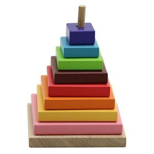 Piramida de cuburi, lemn multicolor, piramida culorilor imagine