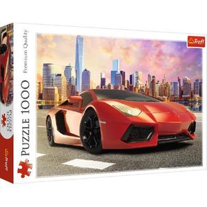 Puzzle 1000: Lamborghini rosu. Sunset Ride imagine