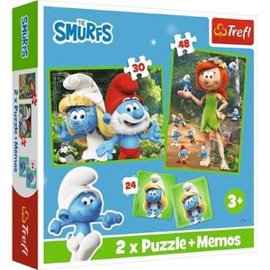 Puzzle 2 in 1 + Memos. Strumfii si prietenii lui imagine