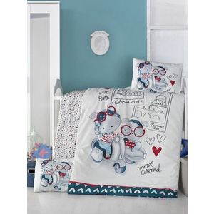 Lenjerie de pat pentru copii, Victoria, Travel Bears, 4 piese, 100% bumbac ranforce, multicolor imagine