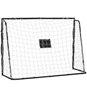 HOMCOM But de fotbal poarta de fotbal structura metal plasa PE cuie & unelte incluse dim. 186L x 62l x 123H cm negru alb | Aosom Romania imagine