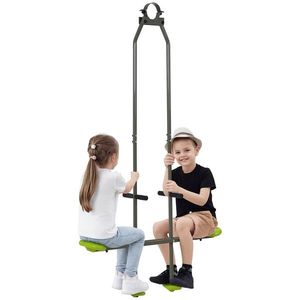 Outsunny Balansoar accesoriu față în față pentru copii din oțel și plastic pentru balansoar, 3-6 ani 97, 5 x 23 x 170 cm verde | Aosom Romania imagine