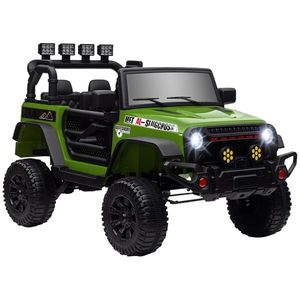 AIYAPLAY Buggy 4x4 mașină electrică pentru copii UTV cu telecomandă 2.4Ghz 2 motoare 12 V verde | Aosom Romania imagine
