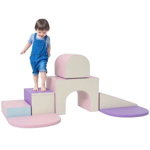 HOMCOM, 7 PCS module motricitate bebeluși, parcurs motricitate din spumă EPE, pentru copii preșcolari, multicolor | Aosom Romania imagine