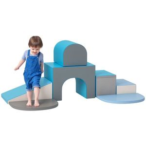 HOMCOM 7 bucăți Modul motricitate copii parcurs motricitate copii din spumă EPE pentru copii în vârstă prescolară, multicolor | Aosom Romania imagine