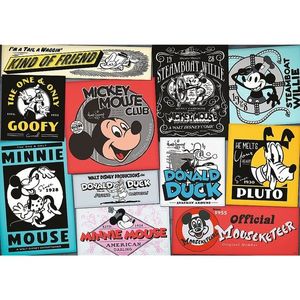 Puzzle 1000 piese - Disney Retro Posters | Trefl imagine