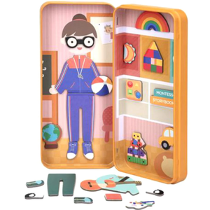 Puzzle magnetic in cutie metalica - Educatoare, 30 piese | MierEdu imagine