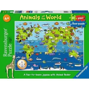Puzzle 60 piese - Harta animalelor | Ravensburger imagine