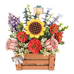 Puzzle 3D 658 piese - Cutie de lemn cu flori | Robotime imagine