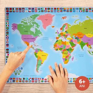 Jucarie educativa - My Map - Harta interactiva in jurul lumii, bilingv RO/EN + creion interactiv Momki | Momki imagine