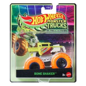 Masina Hot Wheels, Monster Truck, Glow In The Dark, Bone Shaker, 1: 64, JFX11 imagine