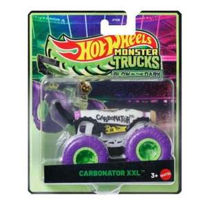 Masina Hot Wheels, Monster Truck, Glow In The Dark, Carbonator XXL, 1: 64, JFX17 imagine