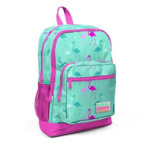 Ghiozdan cu 4 compartimente, Coral High, turcoaz cu flamingo imagine