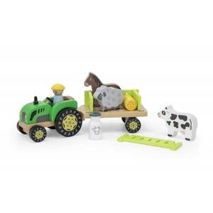 Set de joaca, Tractor cu remorca si animalute, Viga, PolarB imagine